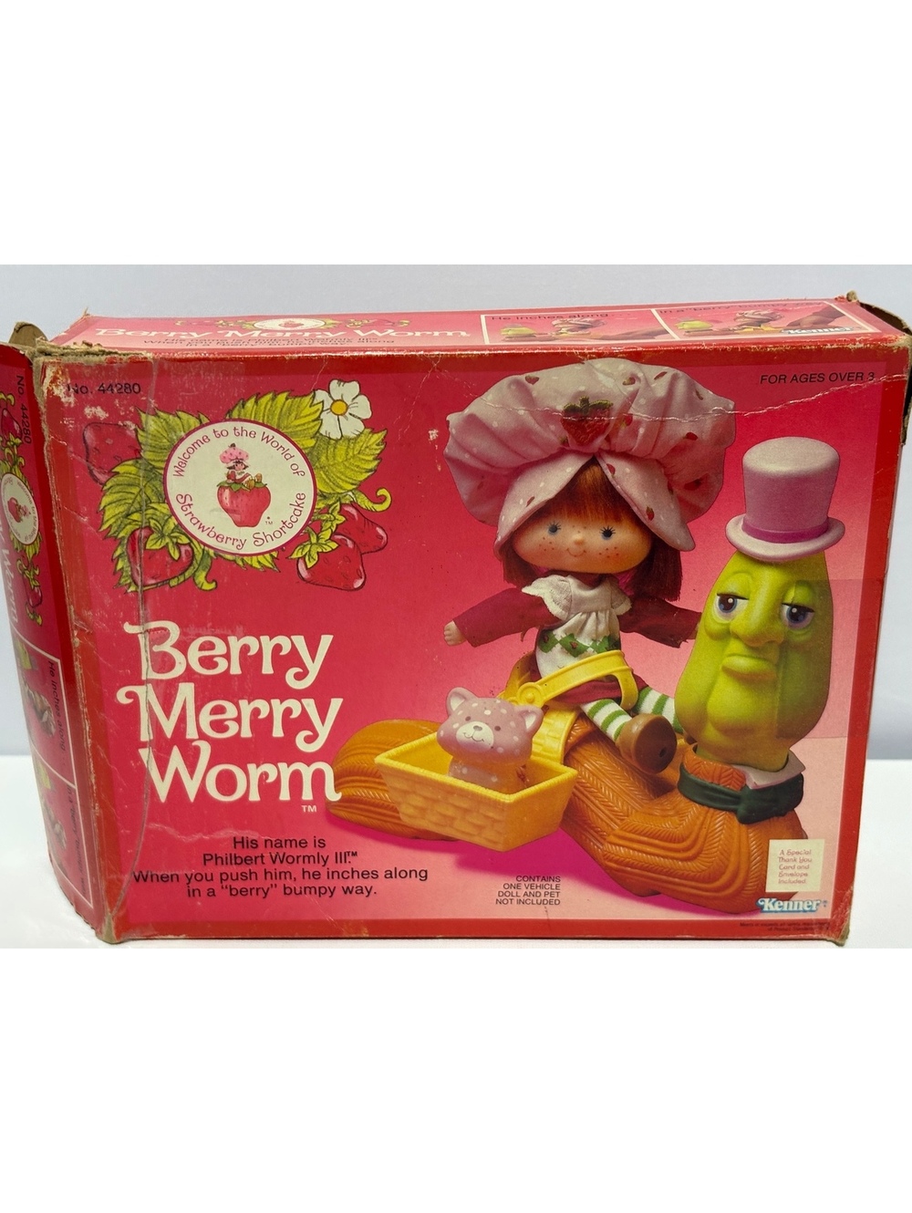 Vintage Kenner Strawberry Shortcake Berry Merry Worm PhilbertWormly III Box44280